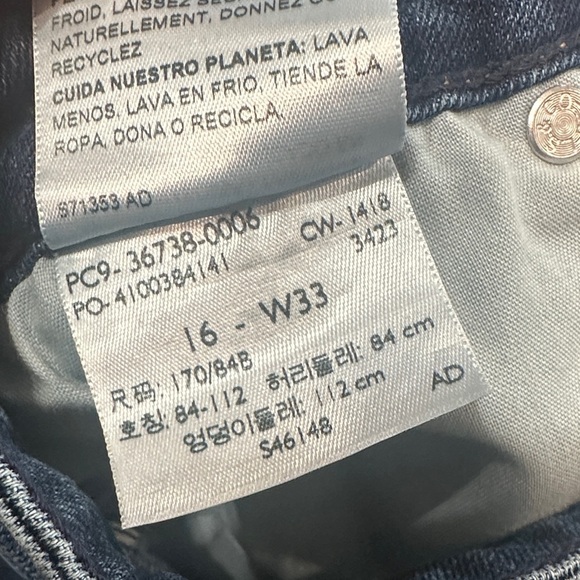 Signature by Levi Strauss Modern Slim Cuffed Blue Jeans 16-W33 - Picture 7 of 7